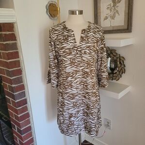 Jude Connaly Zebra Print Brown and White Dress Size Large